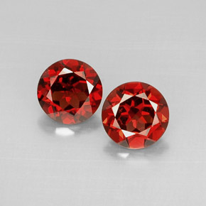 Pedras preciosas de granada piropo vermelho natural de  ct, corte redondo, VVS-VS