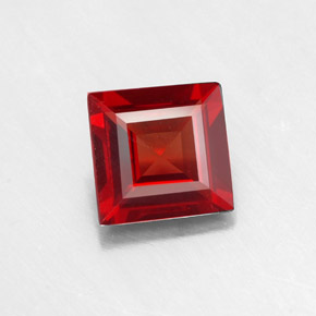 Granada piropo vermelho natural 1,03ct, quadrado, VVS-VS