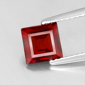 Granada piropo vermelho natural 1,11ct, quadrado, VVS-VS