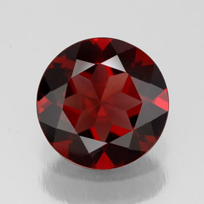 Granada piropo vermelho natural 2,52ct, corte redondo, VS