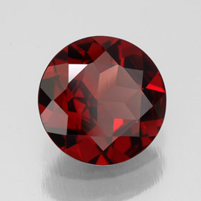 Granada piropo vermelho natural 2,52ct, corte redondo, VS