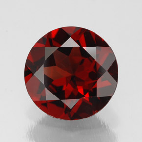 Granada piropo vermelho natural 2,77ct, corte redondo, VS