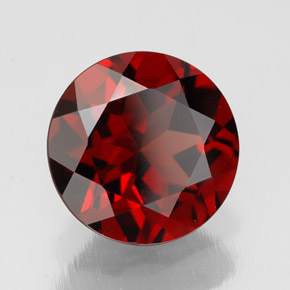 Granada piropo vermelho natural 2,77ct, corte redondo, VS
