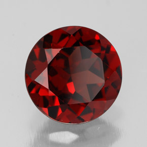 Granada piropo vermelho natural 3,08ct, corte redondo, VVS-VS