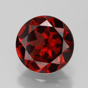 Granada piropo vermelho natural 2,92ct, corte redondo, VS