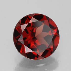 Granada piropo vermelho natural 2,92ct, corte redondo, VS