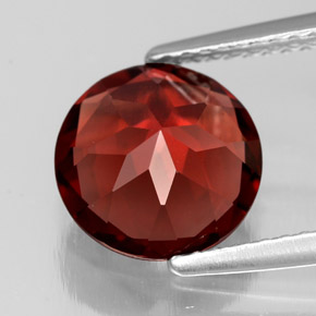 Granada piropo vermelho natural 2,92ct, corte redondo, VS