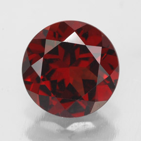 Granada piropo vermelho natural 3,23ct, corte redondo, VS