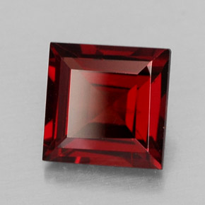 Granada piropo vermelho natural 1,42ct, quadrado, VS