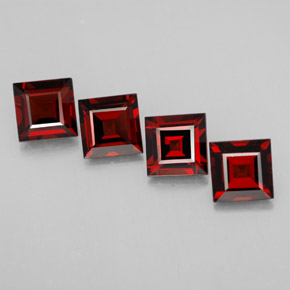 Pedras preciosas de granada piropo vermelho natural de  ct, quadrado, VS