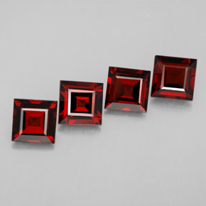 Pedras preciosas de granada piropo vermelho natural de  ct, quadrado, VS