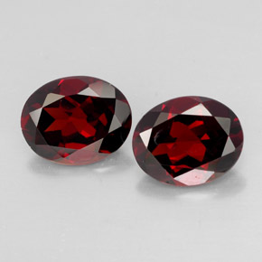 Pedras preciosas de granada piropo vermelho natural de  ct, corte oval, VVS