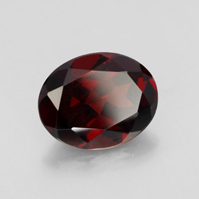 Granada piropo vermelho natural 2,98ct, corte oval, VVS-VS