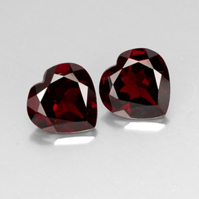 Pedras preciosas de granada piropo vermelho natural de  ct, formato de coração, VVS-VS