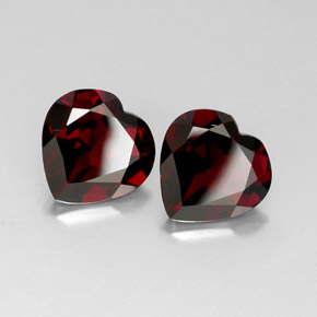Pedras preciosas de granada piropo vermelho natural de  ct, formato de coração, VVS-VS