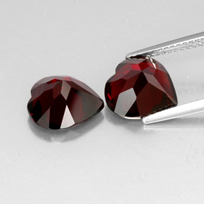 Pedras preciosas de granada piropo vermelho natural de  ct, formato de coração, VVS-VS