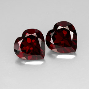 Pedras preciosas de granada piropo vermelho natural de  ct, formato de coração, VVS-VS