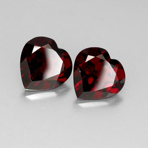 Pedras preciosas de granada piropo vermelho natural de  ct, formato de coração, VVS-VS