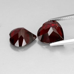 Pedras preciosas de granada piropo vermelho natural de  ct, formato de coração, VVS-VS