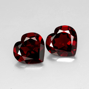Pedras preciosas de granada piropo vermelho natural de  ct, formato de coração, VVS-VS