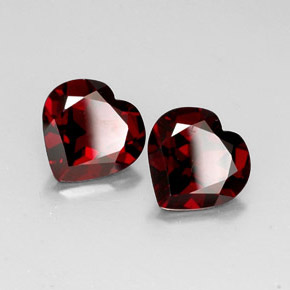 Pedras preciosas de granada piropo vermelho natural de  ct, formato de coração, VVS-VS