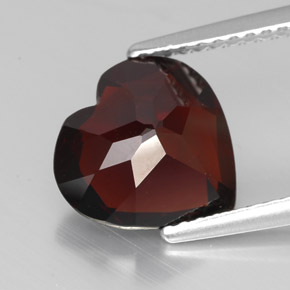 Granada piropo vermelho natural 3,08ct, formato de coração, VVS-VS