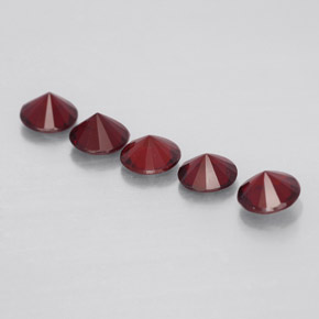 Pedras preciosas de granada piropo vermelho natural de  ct, corte redondo, VVS-VS