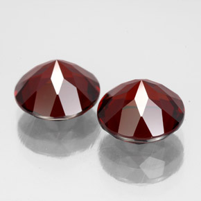 Pedras preciosas de granada piropo vermelho natural de  ct, corte redondo, VVS-VS