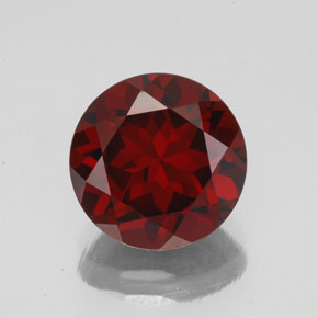 Granada piropo vermelho natural 3,49ct, corte redondo, VVS-VS