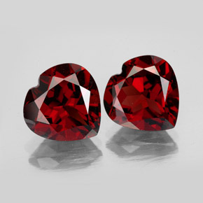Pedras preciosas de granada piropo vermelho natural de  ct, formato de coração, VVS-VS