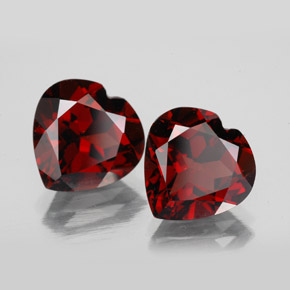 Pedras preciosas de granada piropo vermelho natural de  ct, formato de coração, VVS-VS