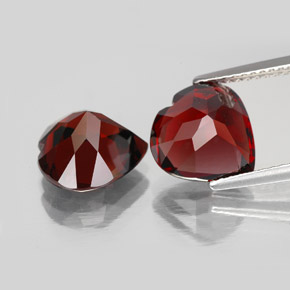 Pedras preciosas de granada piropo vermelho natural de  ct, formato de coração, VVS-VS