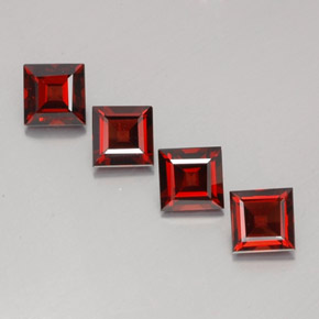Pedras preciosas de granada piropo vermelho natural de  ct, quadrado, VS