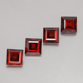 Pedras preciosas de granada piropo vermelho natural de  ct, quadrado, VS