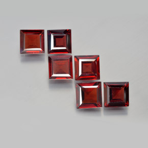 Pedras preciosas de granada piropo vermelho natural de  ct, quadrado, VS