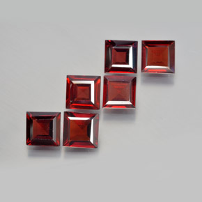 Pedras preciosas de granada piropo vermelho natural de  ct, quadrado, VS