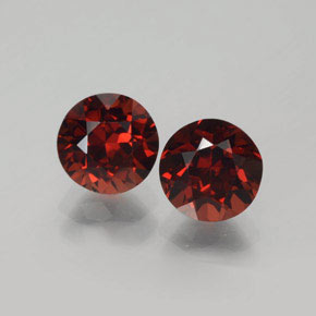 Pedras preciosas de granada piropo vermelho natural de  ct, corte redondo, VVS-VS