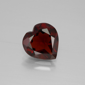 Granada Piropo Vermelho Natural 3.63ct, Formato de coração, VVS