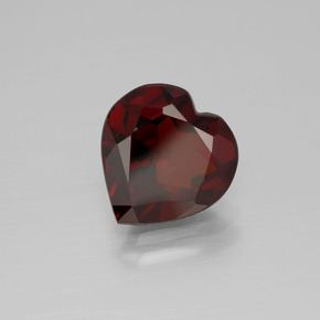 Granada Piropo Vermelho Natural 3.63ct, Formato de coração, VVS