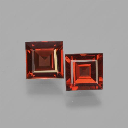 Pedras preciosas de granada piropo vermelho natural de 1,47 ct, quadrado, VVS-VS