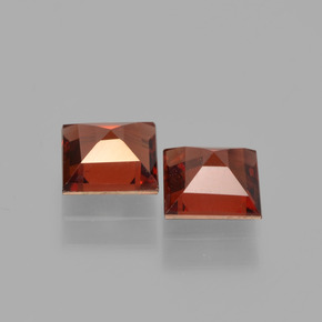 Pedras preciosas de granada piropo vermelho natural de 1,47 ct, quadrado, VVS-VS