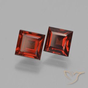 Pedras preciosas de Granada Piropo Vermelho escuro natural de 1.76 ct, Quadrado, VS