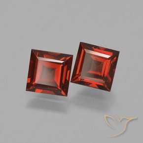 Pedras preciosas de Granada Piropo Vermelho escuro natural de 1.58 ct, Quadrado, VS