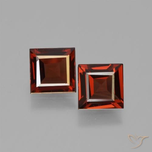 1.45ctw Natural Vermelho escuro Granada Piropo, Quadrado, VVS-VS