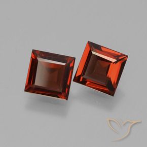 Pedras preciosas de Granada Piropo Vermelho escuro natural de 1.45 ct, Quadrado, VVS-VS
