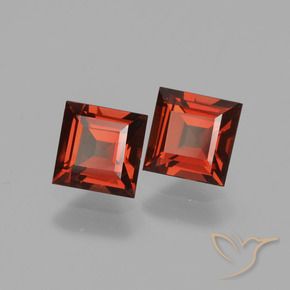 Pedras preciosas de Granada Piropo groselha vermelha natural de 1.49 ct, Quadrado, VS