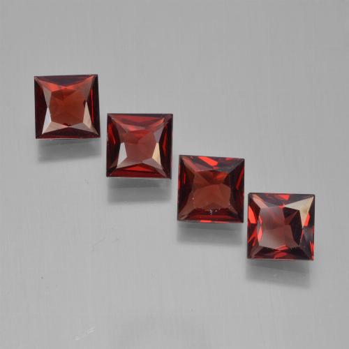 Pedras preciosas de granada piropo vermelho natural de 2,37 ct, quadrado, VVS-VS