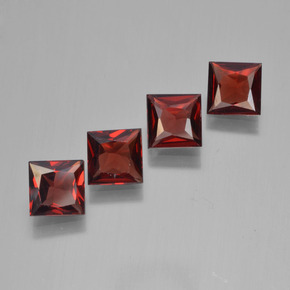 Pedras preciosas de granada piropo vermelho natural de 2,37 ct, quadrado, VVS-VS