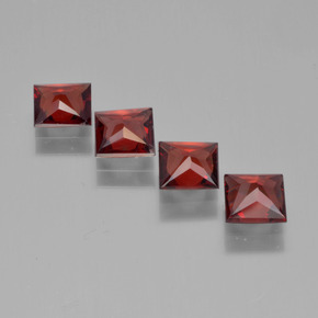 Pedras preciosas de granada piropo vermelho natural de 2,37 ct, quadrado, VVS-VS