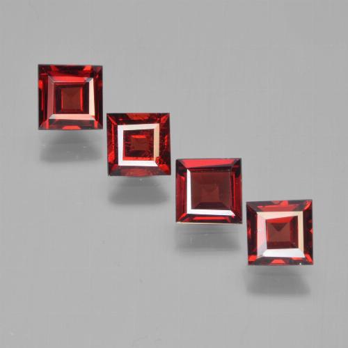 Pedras preciosas de granada piropo vermelho natural de 2,68 ct, quadrado, VS